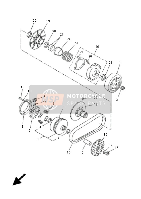 Yamaha YP250R X-MAX 250 2005 Embrague para un 2005 Yamaha YP250R X-MAX 250